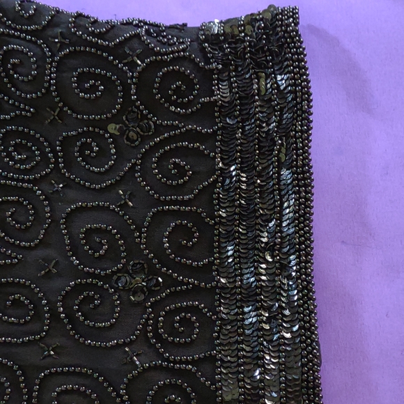 Vintage Stenay black silk sequin dress size 8 - Picture 10 of 14